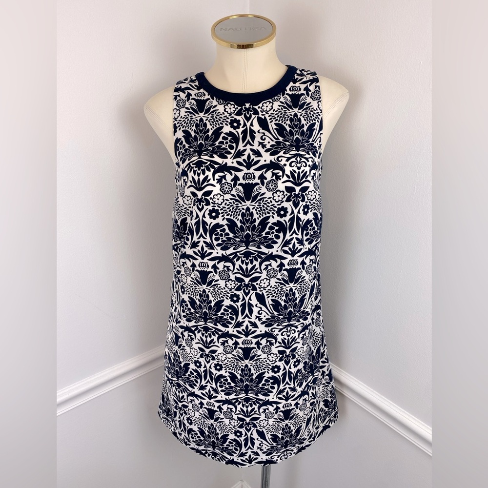 LOFT Navy & White Sleeveless Dress | Size XS